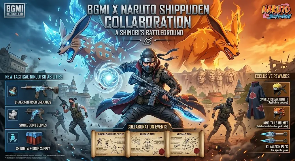 BGMI 4.5 Update featuring Naruto Shippuden collaboration