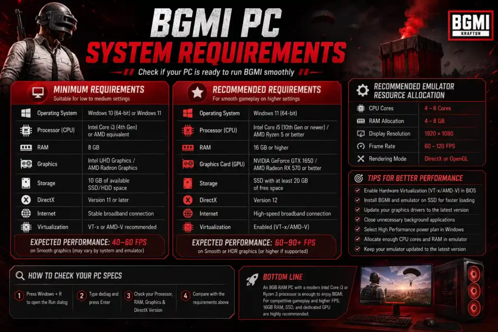 BGMI PC System Requirements