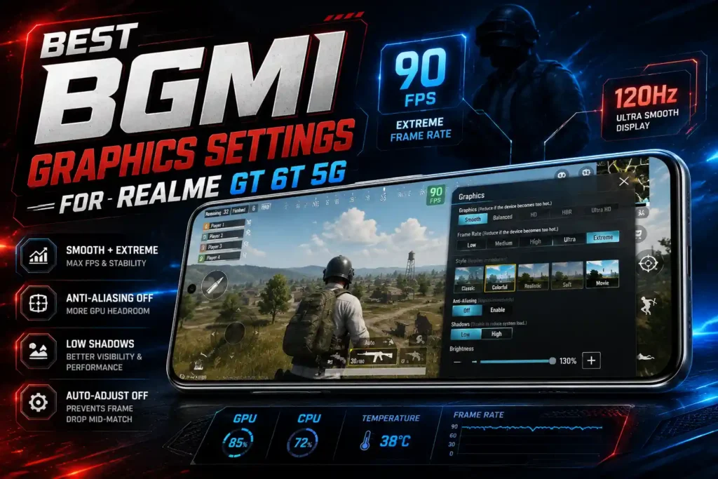 Best BGMI Graphics Settings for Realme GT 6T 5G