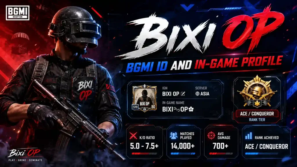 Bixi OP BGMI ID and In-Game Profile