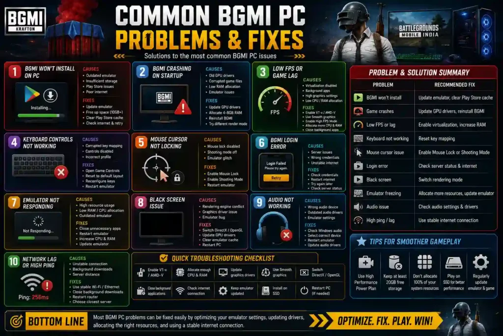 Common BGMI PC Problems & Fixes