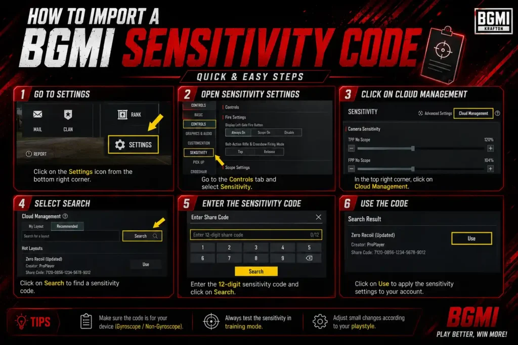 How to Import a BGMI Sensitivity Code