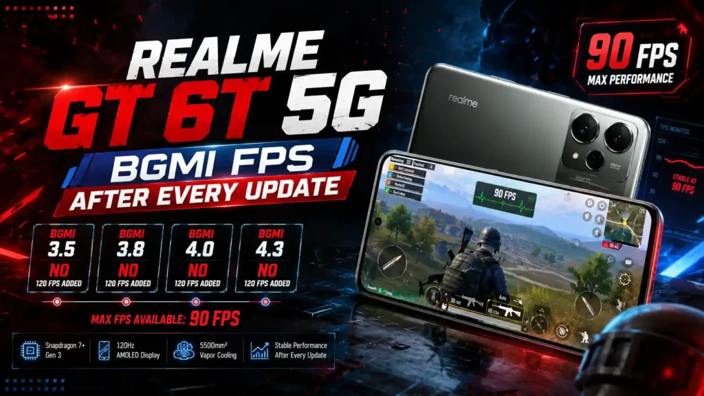 Realme GT 6T 5G BGMI FPS After Every Update (Test History)