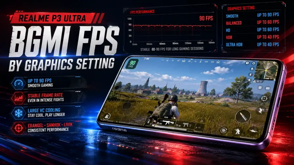Realme P3 Ultra BGMI FPS by Graphics Setting